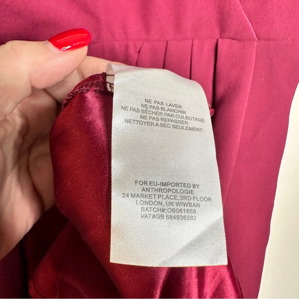 BHLDN Anthropologie Marco Keyhole Halter Maxi Dress Gown Wine Burgundy XL - Picture 11 of 15